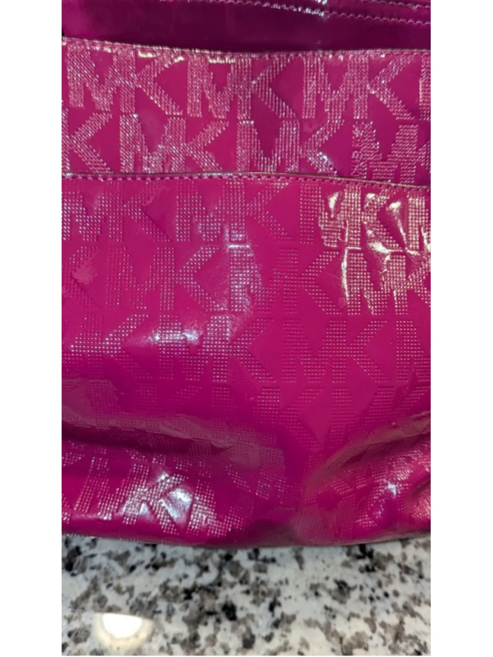 Michael Kors Fuchsia Patent Leather Tote Bag One Size